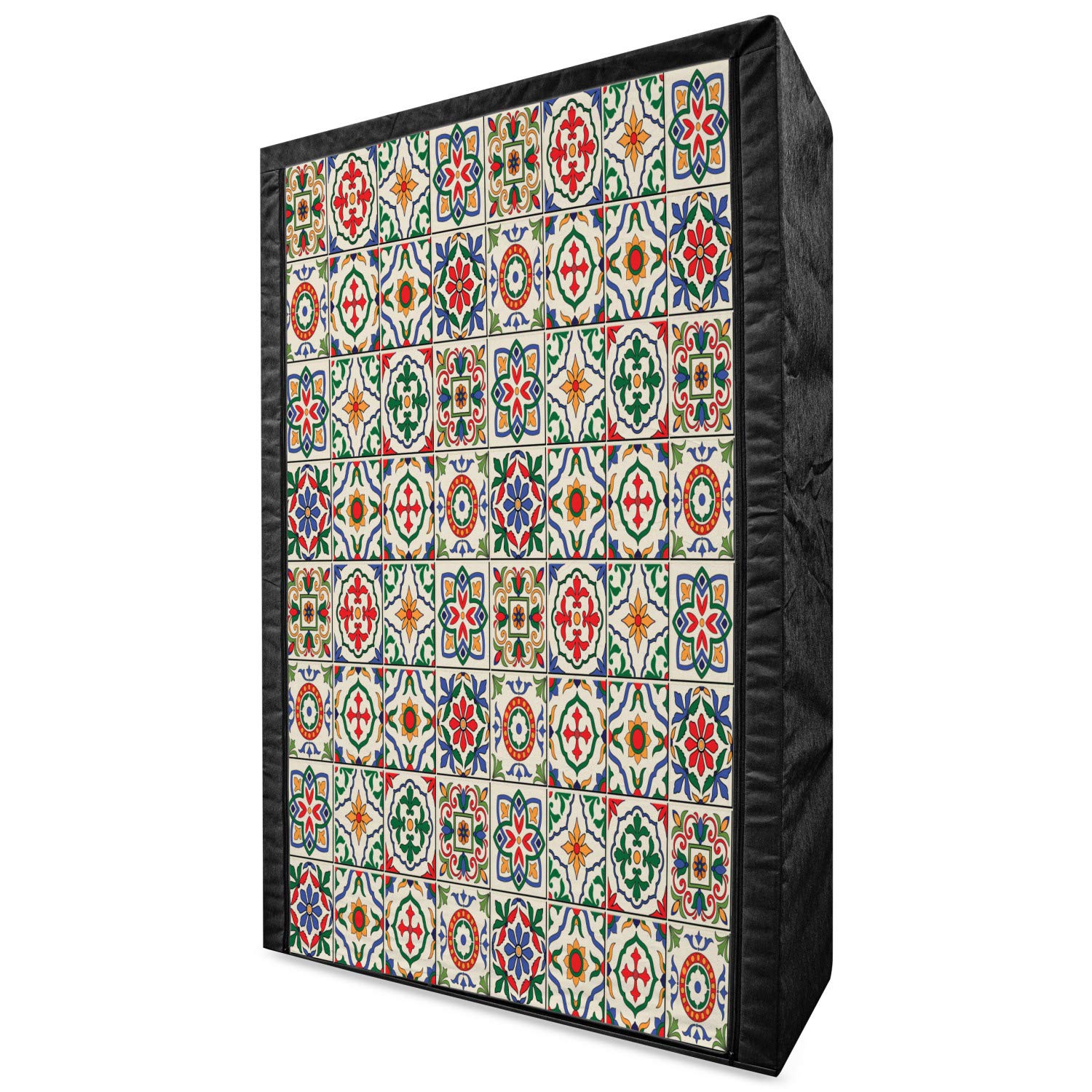 Ambesonne Moroccan Portable Fabric Wardrobe with Colorful Azulejo Floral Pattern - 42.5