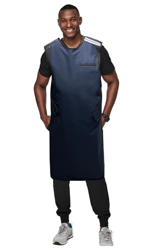 Flex-Back X-Ray Apron - Medium, Blue, Lightweight Lead Protection with Hook & Loop Closure & Thyroid Collar | USA Made | Ideal for Dental Clinics, Radiology & Medical Imaging Professionals