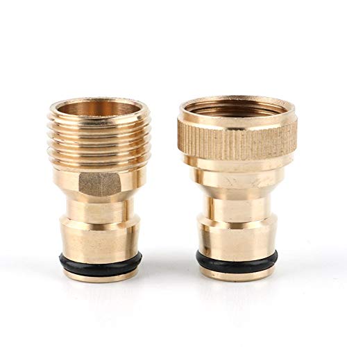 Premium Solid Brass Garden Hose Quick Connect Fitting - 1/2