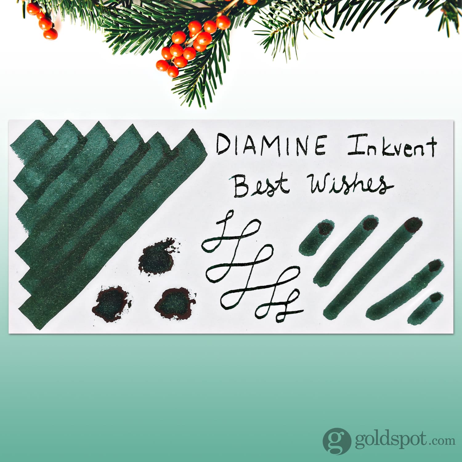 Diamine Inkvent Green Edition Chameleon & Sheen Fountain Pen Ink - 50mL Bottle for Calligraphy, Journaling & Artistic Writing | Best Wishes Collection