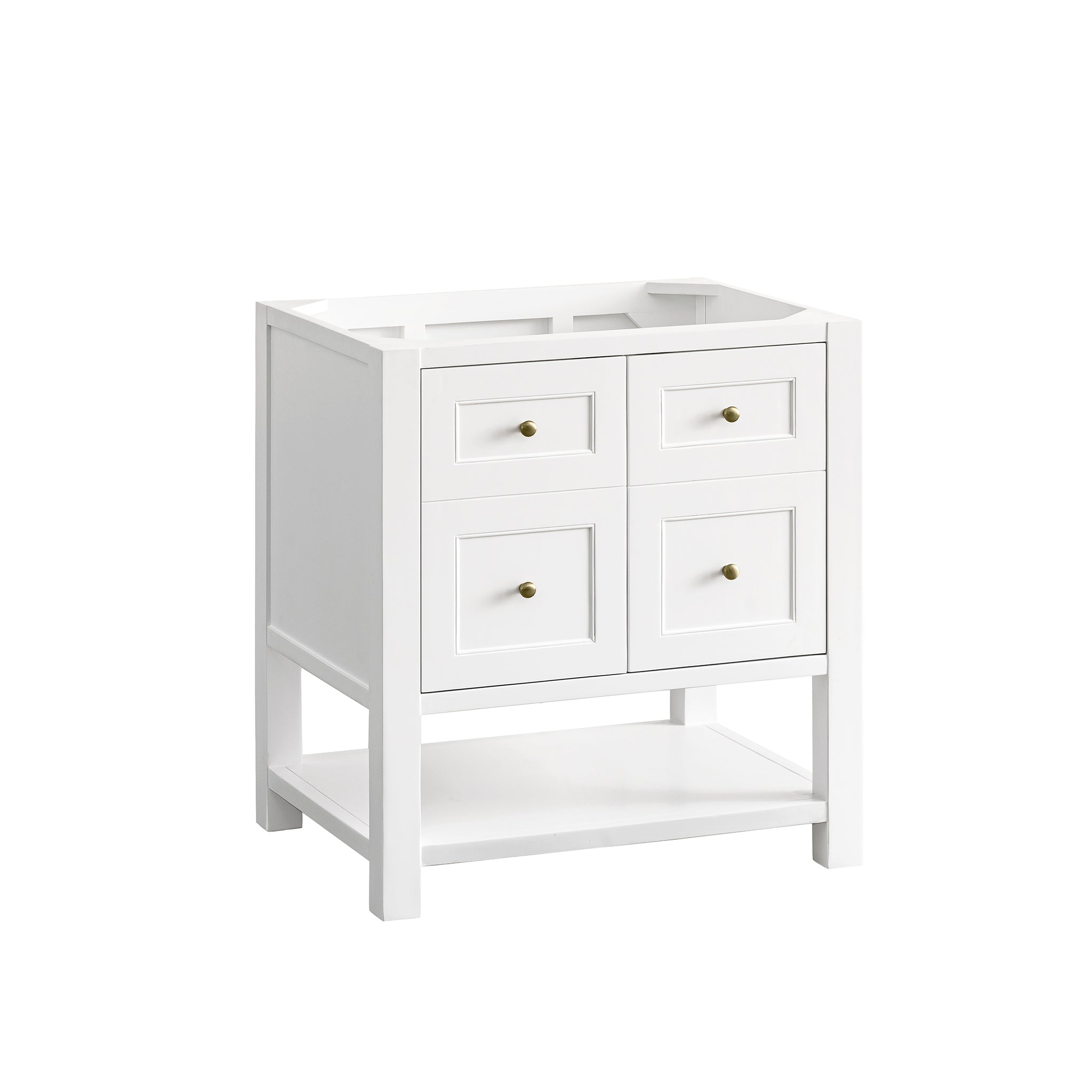Breckenridge 30 Inch Single Bathroom Vanity in Bright White - Modern Sink Cabinet for Small Spaces, Powder Rooms & Guest Baths