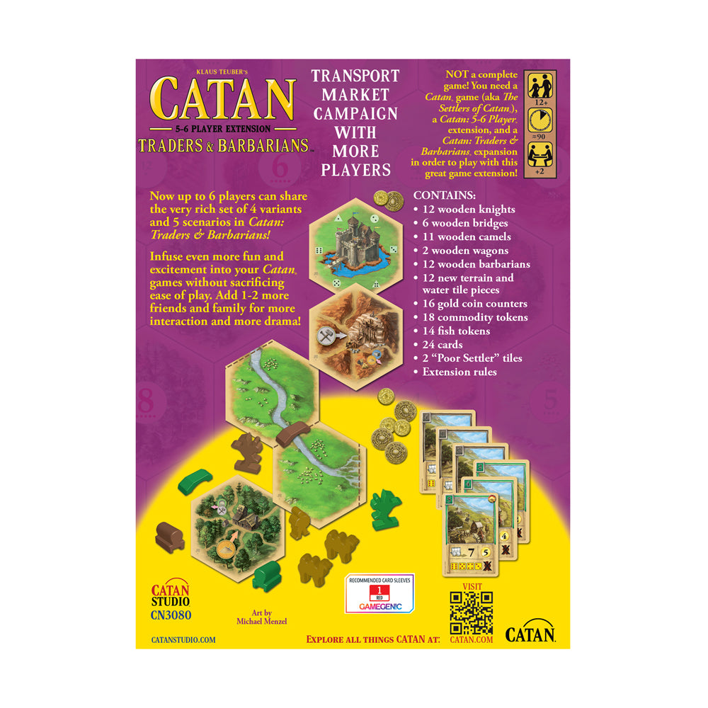 Catan Board Game Expansion - Traders & Barbarians 5-6 Player Extension Set for Family Game Night & Strategy Game Lovers