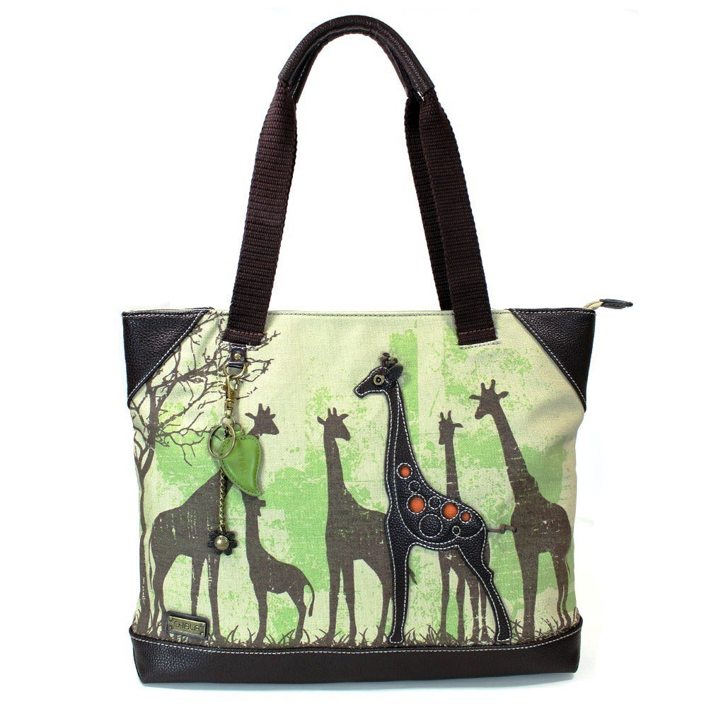 Stylish CHALA Canvas Tote Bag for Women - Fashionable Shoulder Purse with Detachable Charm & Keychain - Perfect for Shopping, Beach, Work & Daily Use