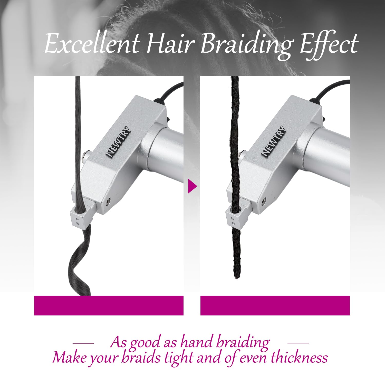 NEWTRY Automatic Dreadlocks Machine - Fast & Easy DIY Portable Loc Maker with Multiple Tools for Home & Salon Hair Styling