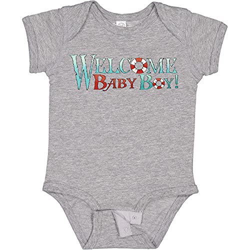 Inktastic Nautical Welcome Baby Boy Bodysuit - Cute Newborn Outfit for Baby Showers, Birth Announcements & Photo Shoots