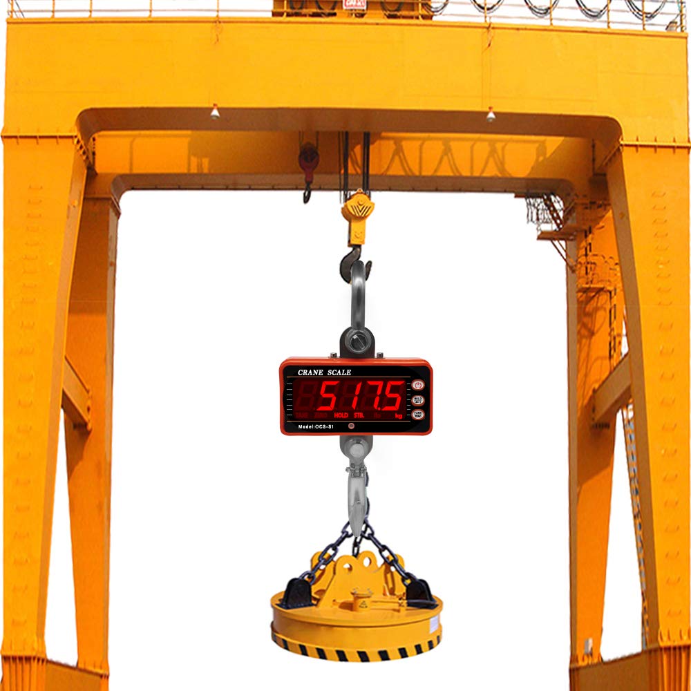 OCS-S1 Digital Hanging Scale - High Precision 1000KG/2000LBS Industrial Electronic Hook Scale for Heavy Duty Weighing | Perfect for Warehouse, Shipping, Farm & Construction Use