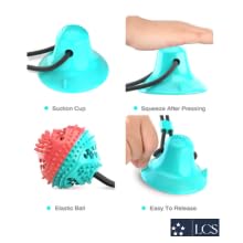Interactive Dog Toys for Tug of War - Mental Stimulation & Teething Chew Toys for Puppies - Treat Dispensing Puzzle Ball for Small & Medium Dogs (Red+Turquoise) - Perfect for Indoor Play, Boredom Relief & Training Rewards