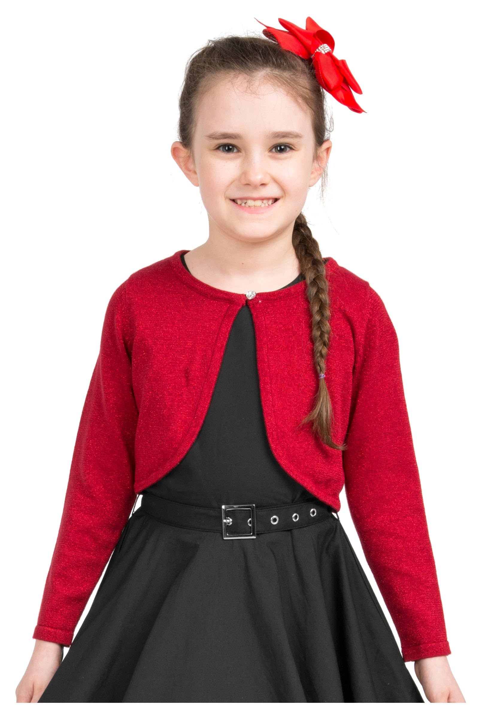 Black Butterfly Sparkle Long Sleeve Cardigan for Girls - Kids Fashion Outerwear for School, Parties & Special Occasions