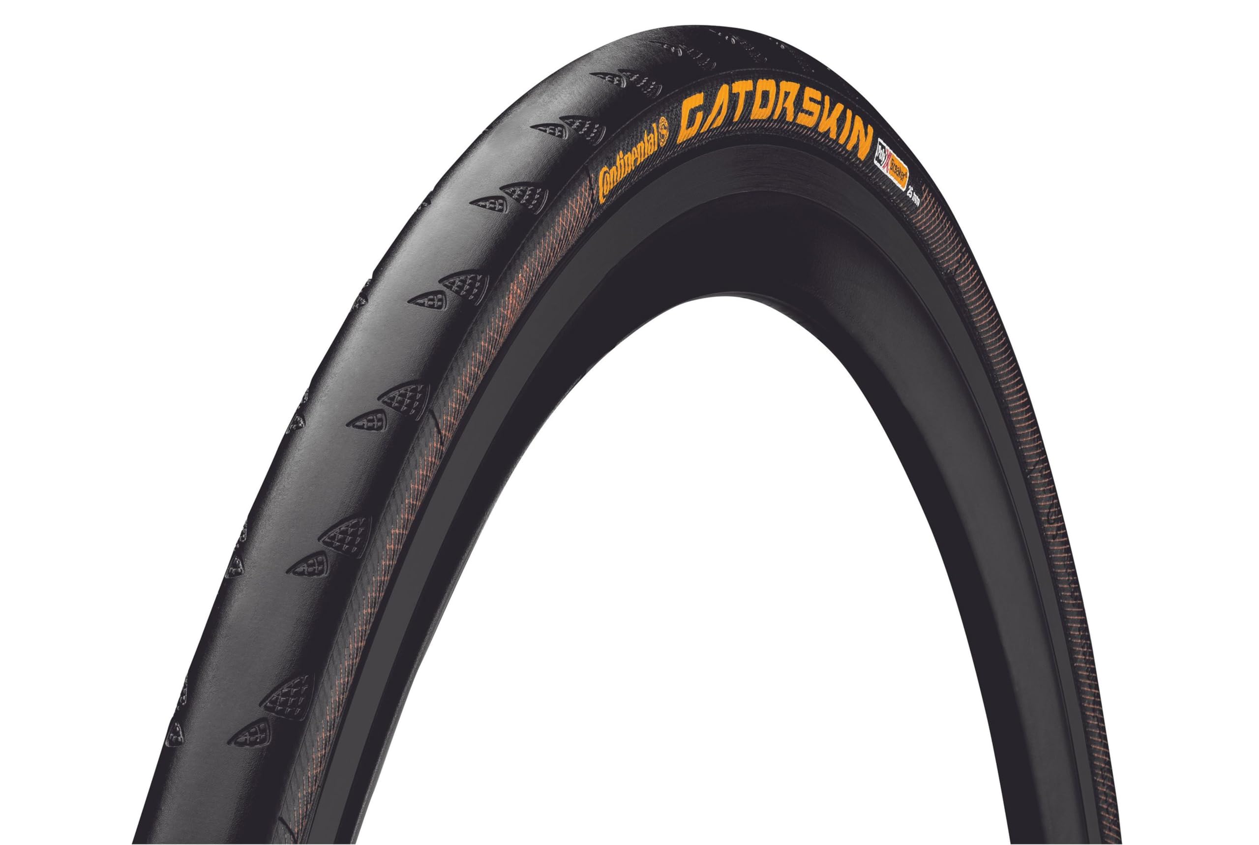 Continental Gatorskin Wire Bead Bicycle Tire - Durable Clincher Road Bike Tire with PolyX Breaker, Black, Available in 26