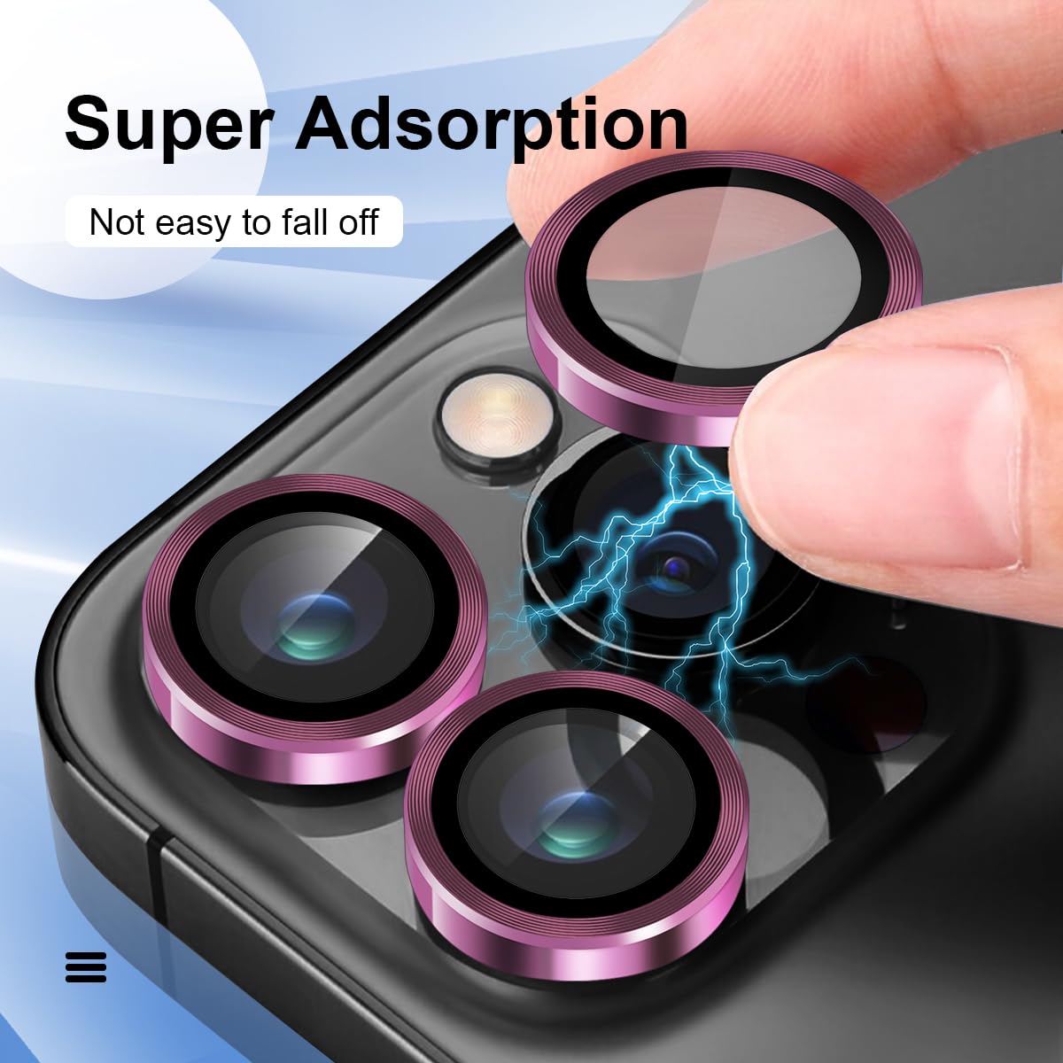Premium Tempered Glass Camera Lens Protector for iPhone 16 Pro Max & iPhone 16 Pro - Aluminum Alloy Lens Ring Cover - Scratch & Impact Resistant - Pink | Perfect for Outdoor Photography, Travel & Daily Protection