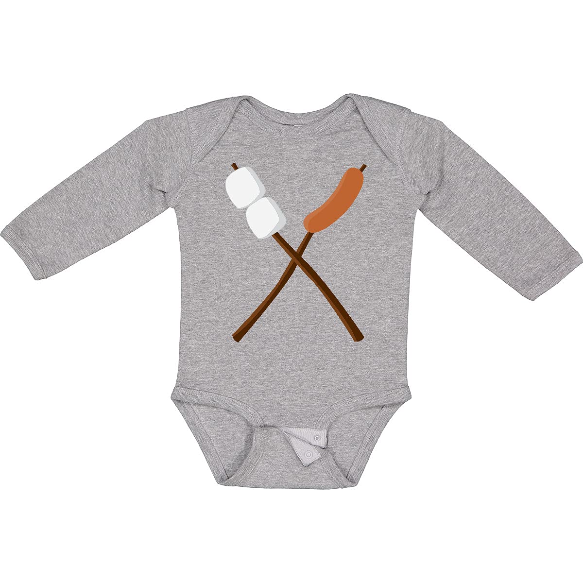 Inktastic Hot Dog on a Stick Funny Camping Long Sleeve Baby Bodysuit - Perfect for Outdoor Adventures, Family Trips & Themed Parties