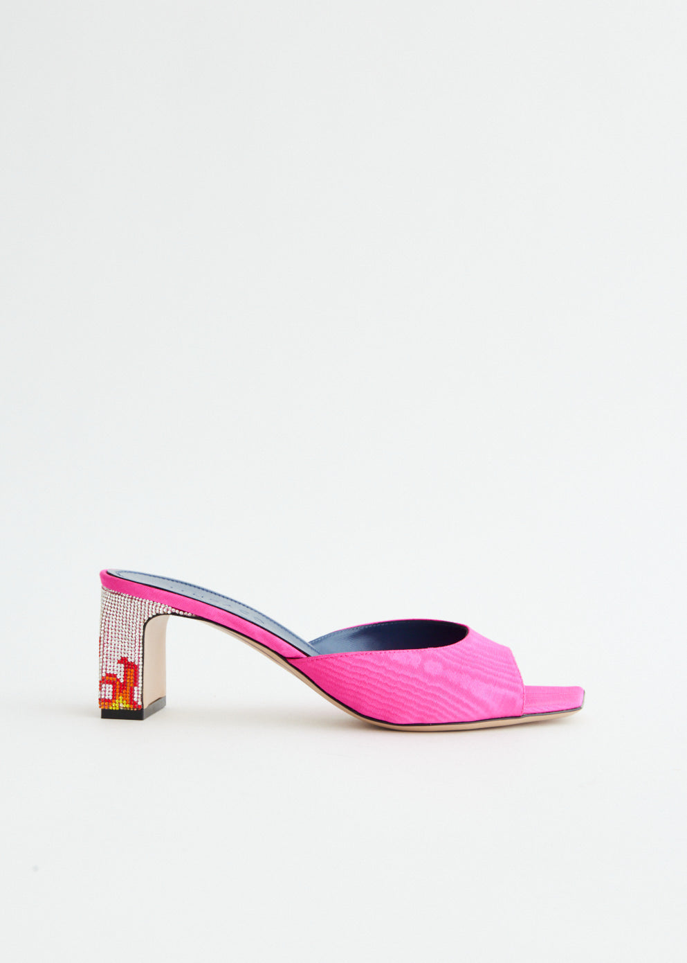 Elegant Grosgrain Moire Mules for Women - Comfortable Slip-On Shoes for Casual Wear, Office, and Special Occasions