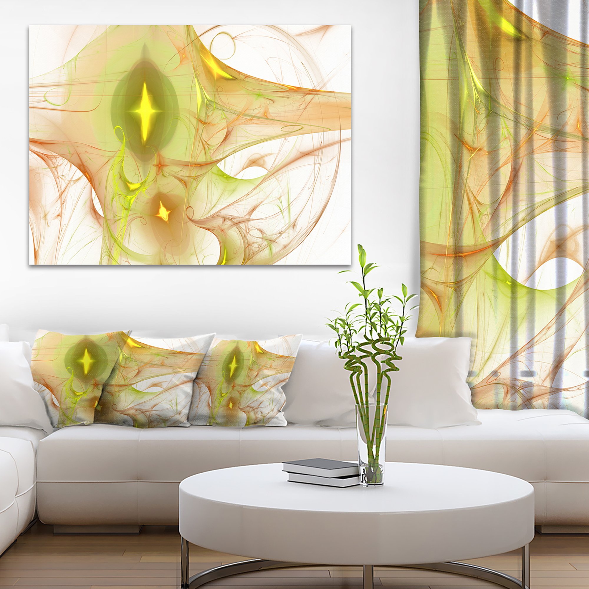 Yellow Bright Candle Abstract Canvas Art Print - Modern Wall Decor for Living Room, Bedroom & Office - Perfect Home Decoration Gift