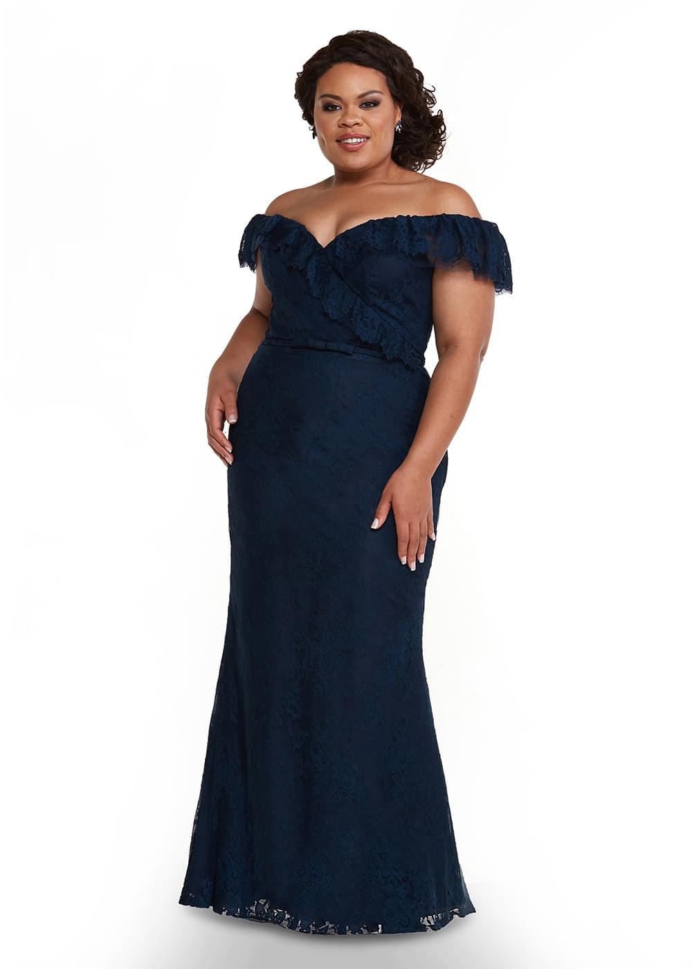 Elegant 80134 Fitted Lace Off-The-Shoulder Bridesmaid Dress with Detachable Lace Belt - Perfect for Weddings, Prom & Formal Events