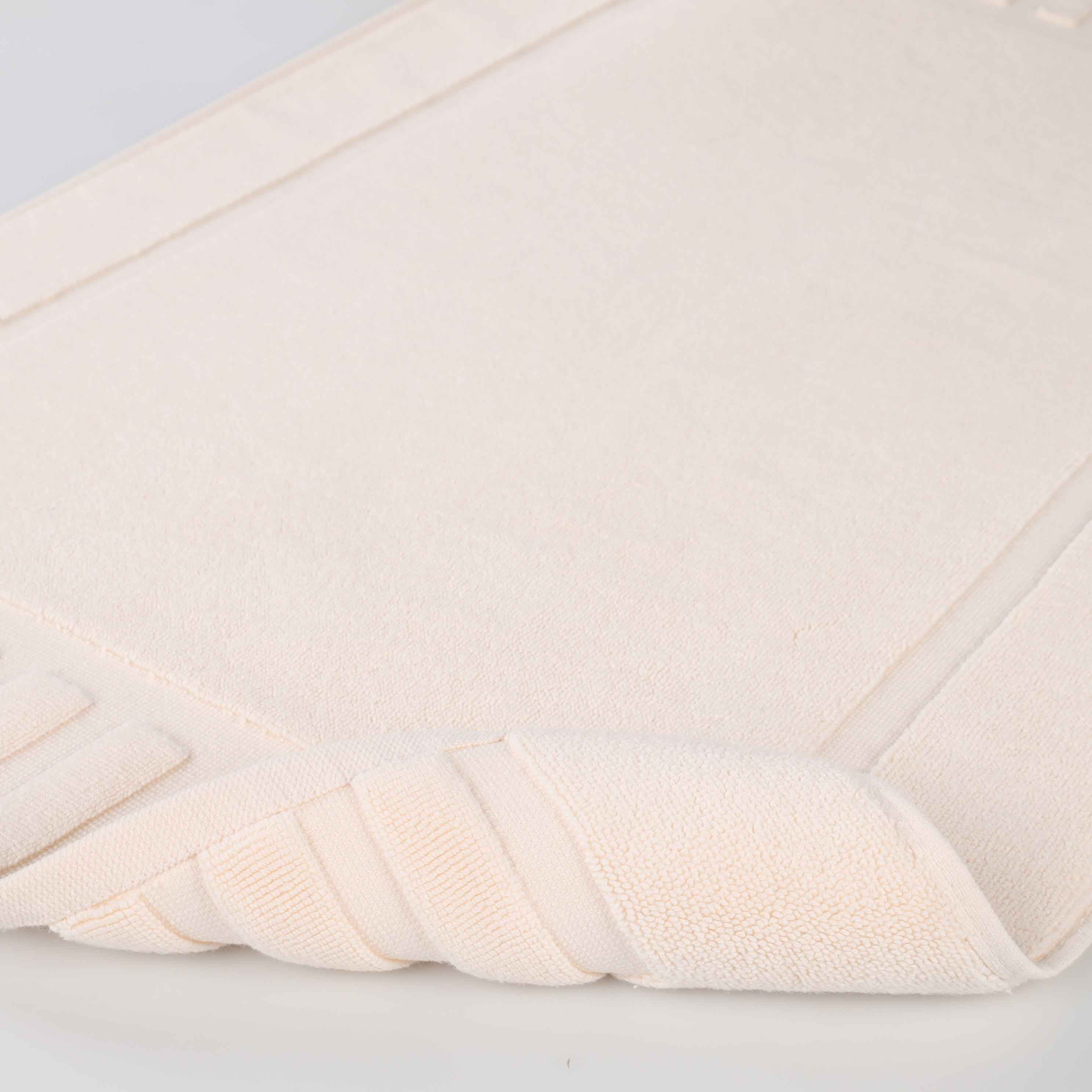 Premium Cotton Modern Geometric Border Absorbent Bath Mat Set of 2 - Non-Slip Soft Bathroom Rug for Bathroom Floor, Shower, Vanity Area - Home Decor Essentials