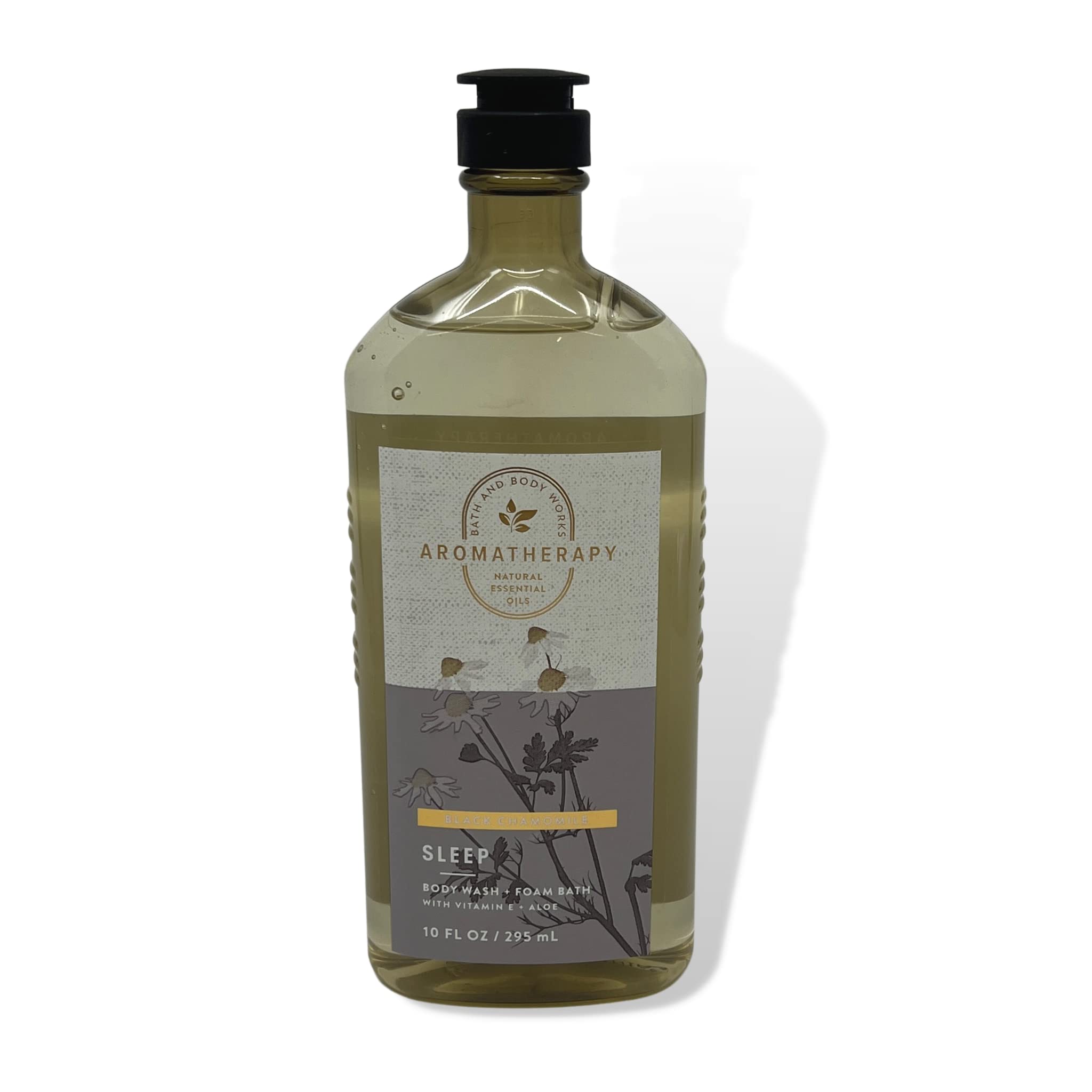 Bath & Body Works Aromatherapy Sleep Black Chamomile Body Wash & Foam Bath - 10oz (Pack of 2) | Relaxing Lavender & Chamomile Scent for Stress Relief & Better Sleep | Perfect for Nighttime Baths & Shower Relaxation