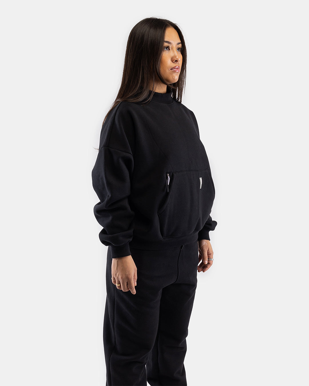 Women's Cloudburst Mock Crew Neck Long Sleeve T-Shirt - Soft & Comfortable Casual Top for Everyday Wear, Workouts, and Layering