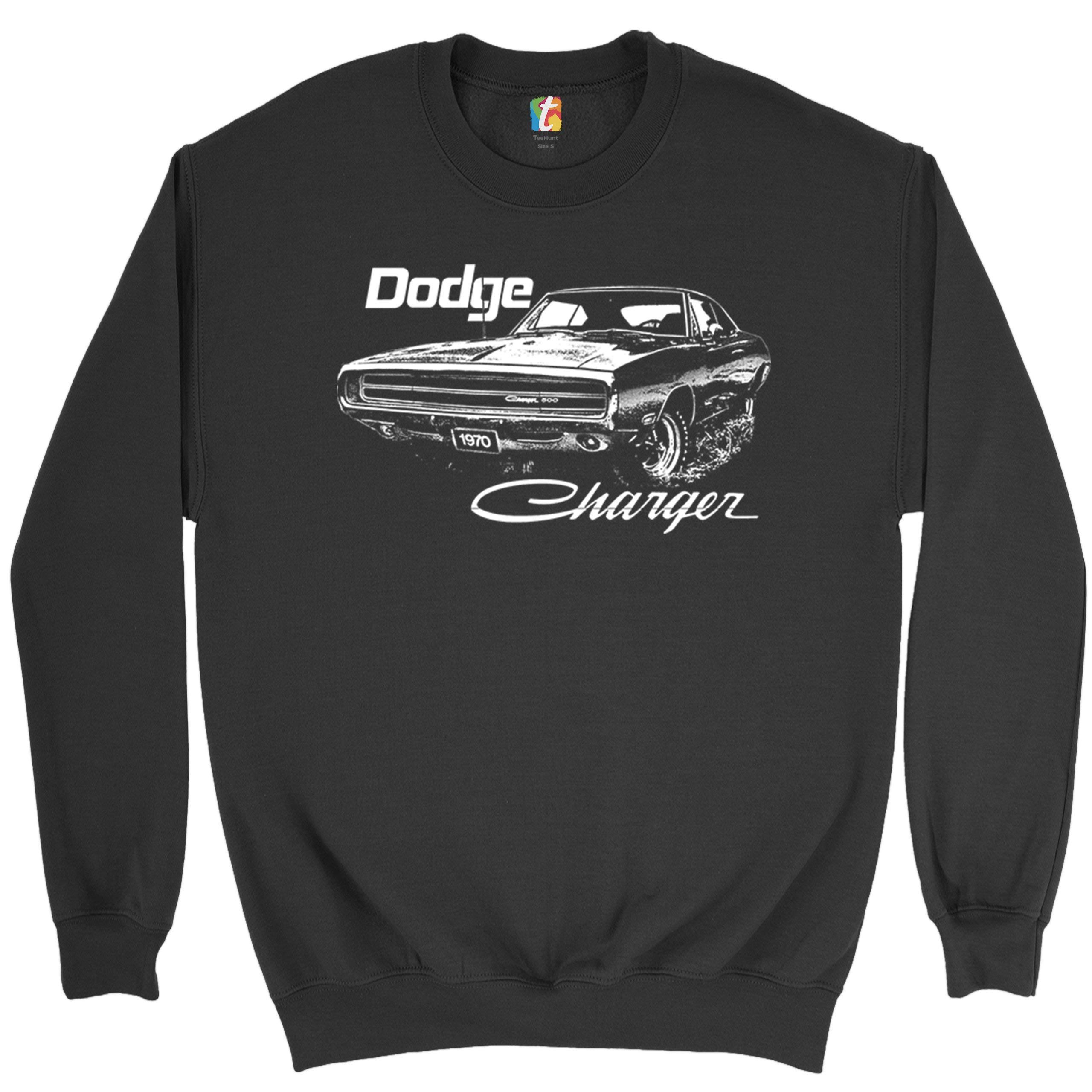 1970 Dodge Charger Sweatshirt - Classic Retro Muscle Car Licensed Crewneck Tee | Vintage Car Enthusiast Gift | Casual Wear & Car Show Apparel