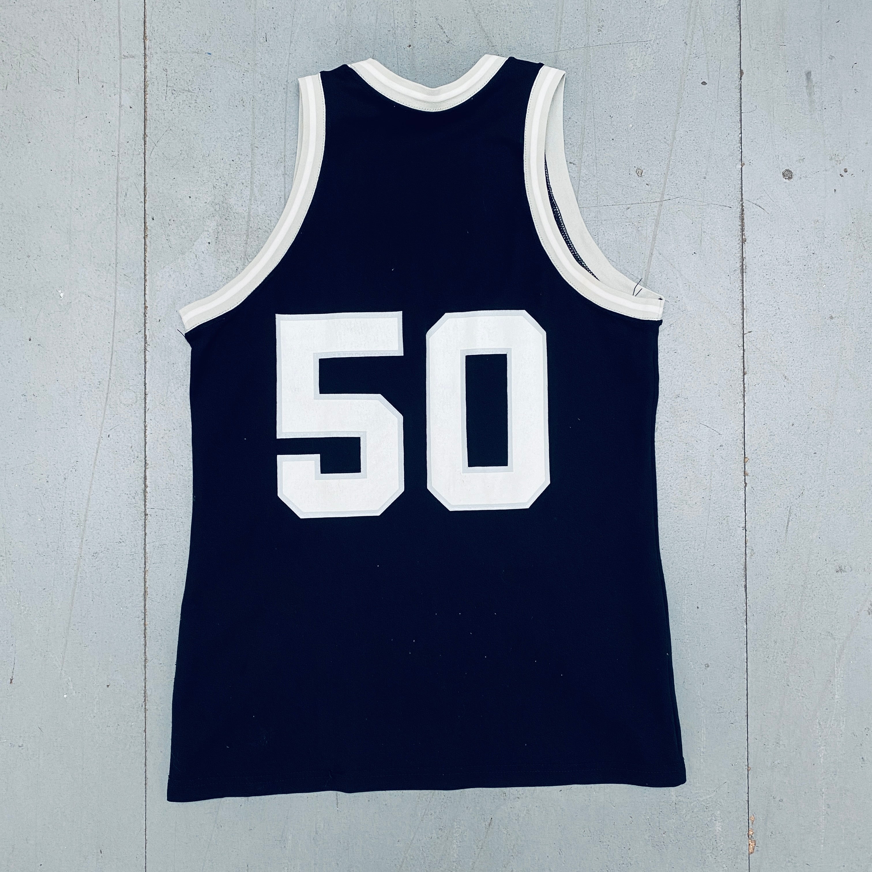 Vintage 1989/90 San Antonio Spurs David Robinson Rookie Black Sand Knit Jersey (S/M) - Authentic NBA Basketball Fan Gear for Collectors & Game Day Outfits