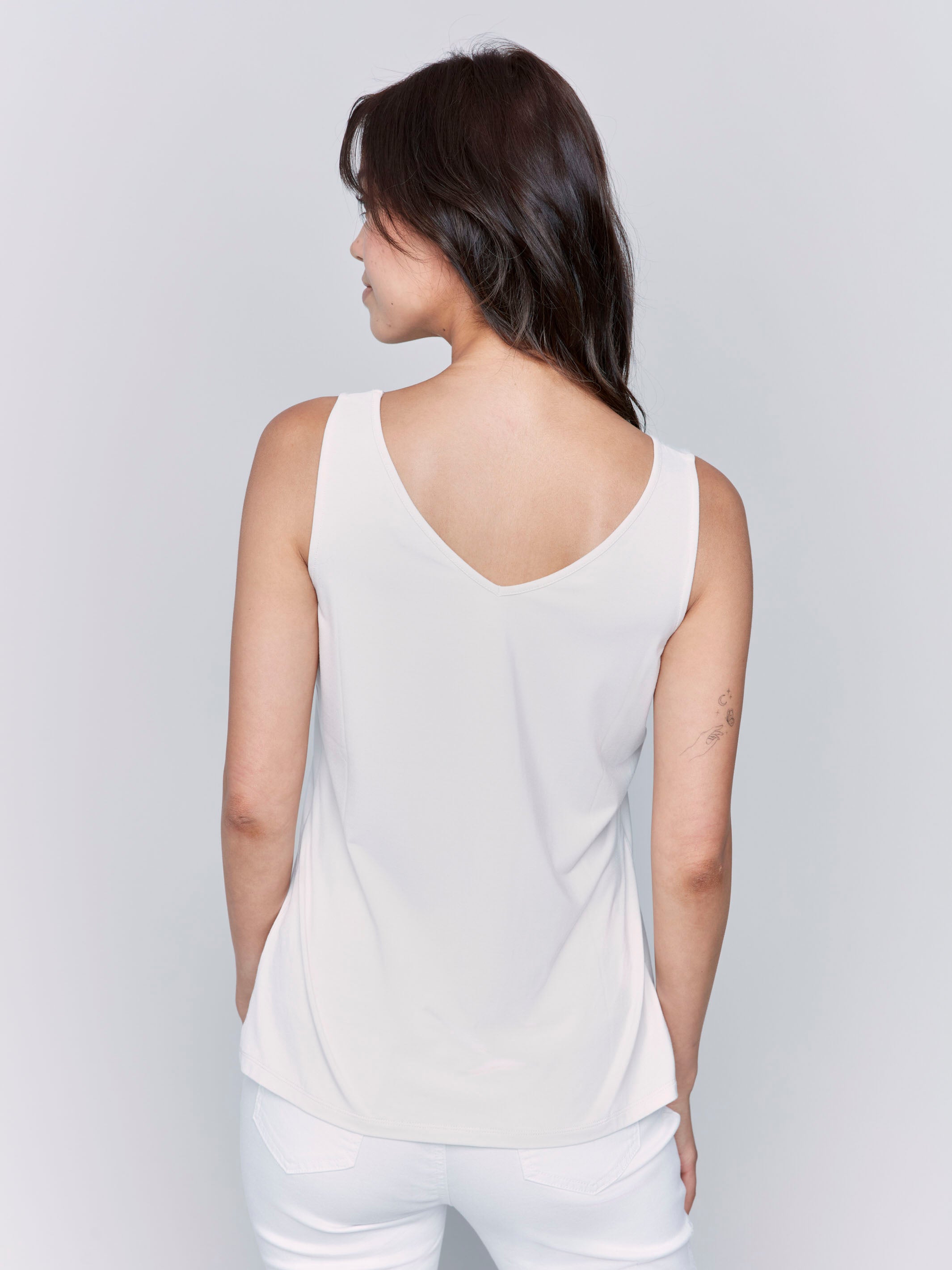 Reversible Bamboo Cami Top - Soft & Comfortable Greige Women's Tank Top for Summer, Casual Wear, Layering, and Beach Outfits