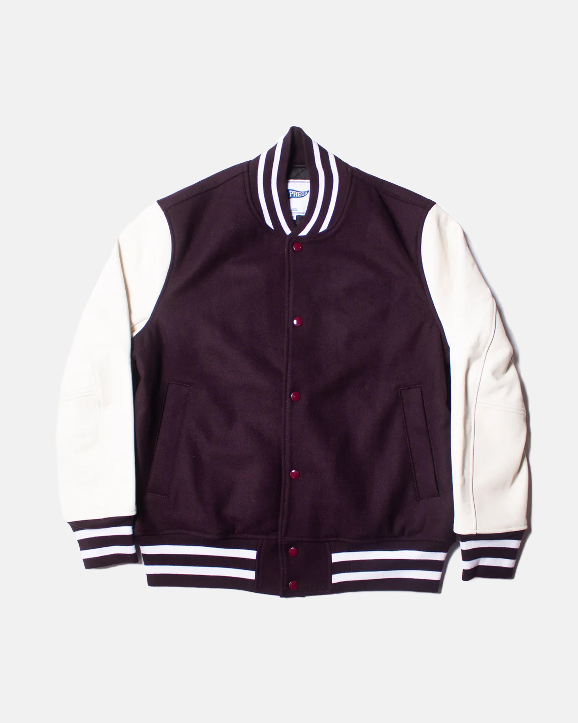 Burgundy Wool Varsity Jacket for Men - Slim Fit Baseball Letterman Jacket - Perfect for School Sports, Casual Outfits and Fall Fashion