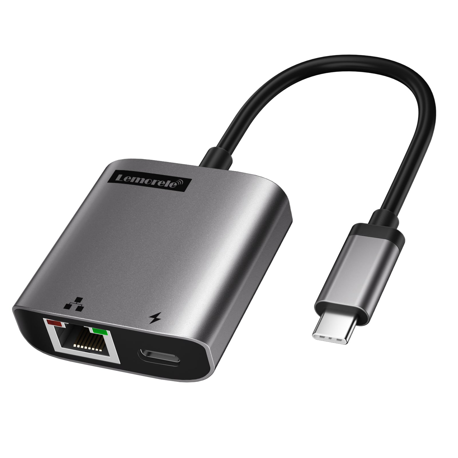 LEMORELE™ TC35L USB C to RJ45 Ethernet Adapter - High-Speed Gigabit LAN Converter for MacBook, iPad Pro, Surface Laptop & More - Perfect for Office, Gaming & Remote Work