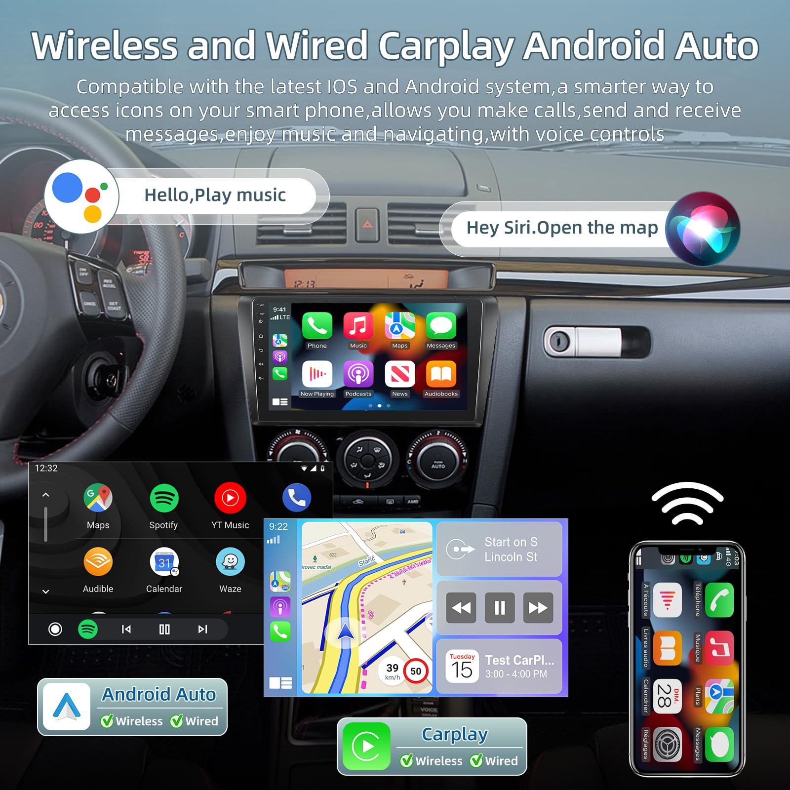 2+64GB Android 13 Car Stereo for Mazda 3 2004-2009 - 9