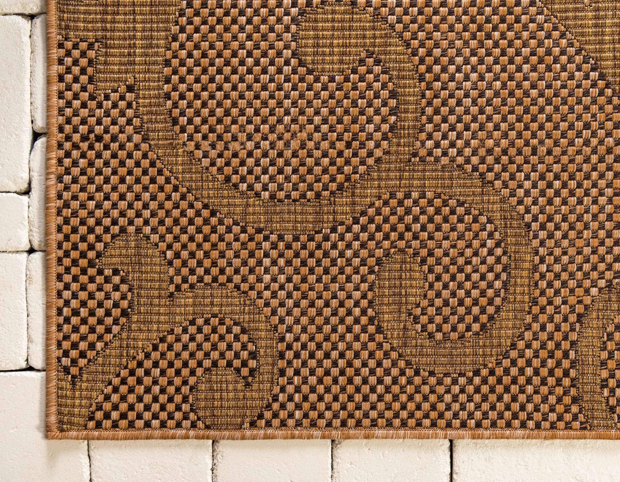 Unique Loom Outdoor Botanical Vine Area Rug 9'x12' Rectangle - Light Brown/Brown Indoor Outdoor Rug for Patio, Deck & Garden Decor