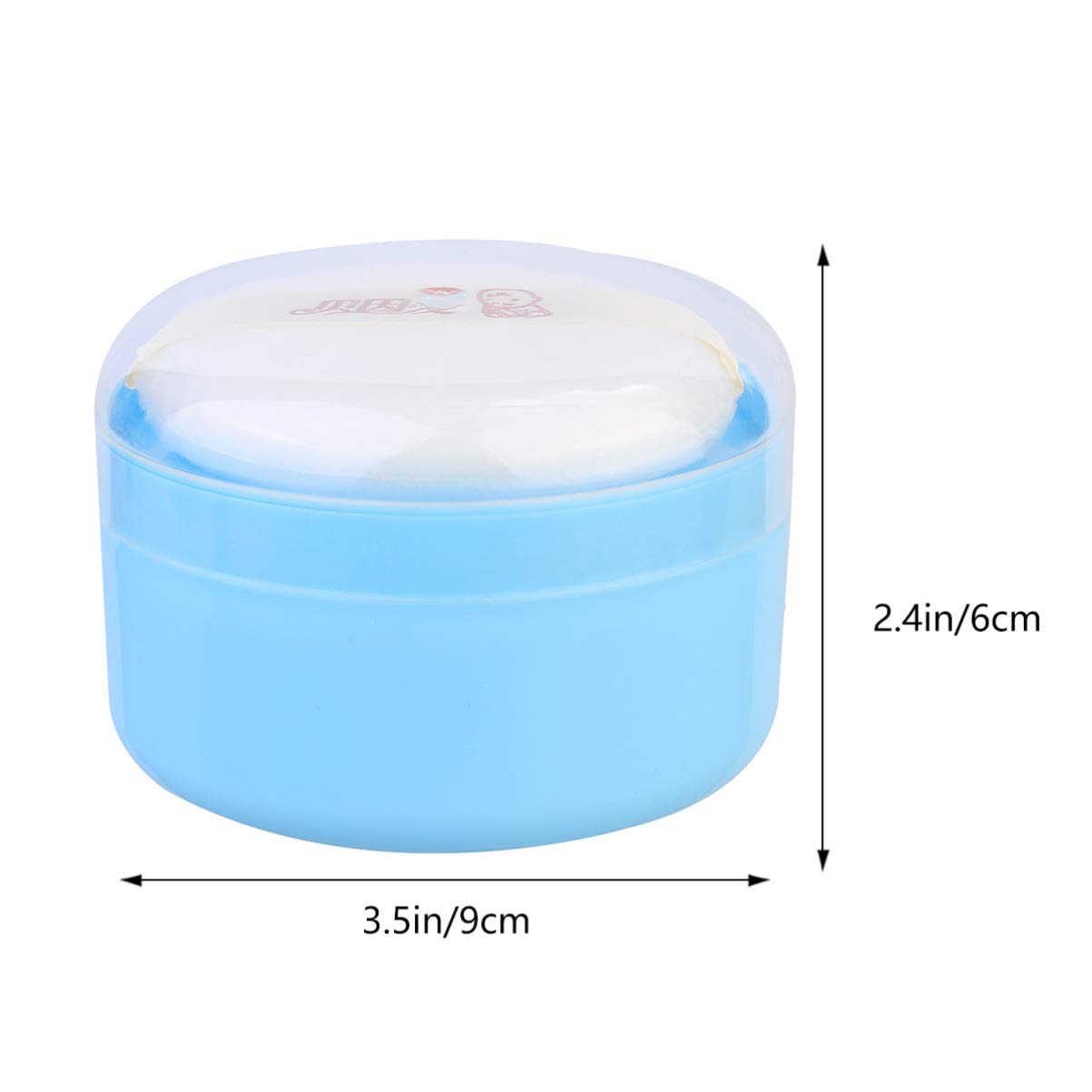 Premium Powder Puff Box with Puff - Travel-Friendly Talcum Powder Container for Makeup & Body Powder | After-Bath, Cosmetic & Home Use | Elegant Blue Design