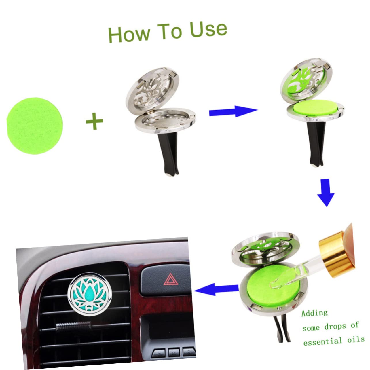 FAVOMOTO 2 Pack Car Air Freshener Diffuser - Essential Oil Aromatherapy Diffuser for Vehicles, Home & Office | Long-Lasting Fragrance, Stylish Design for Car Interior & Room Decor