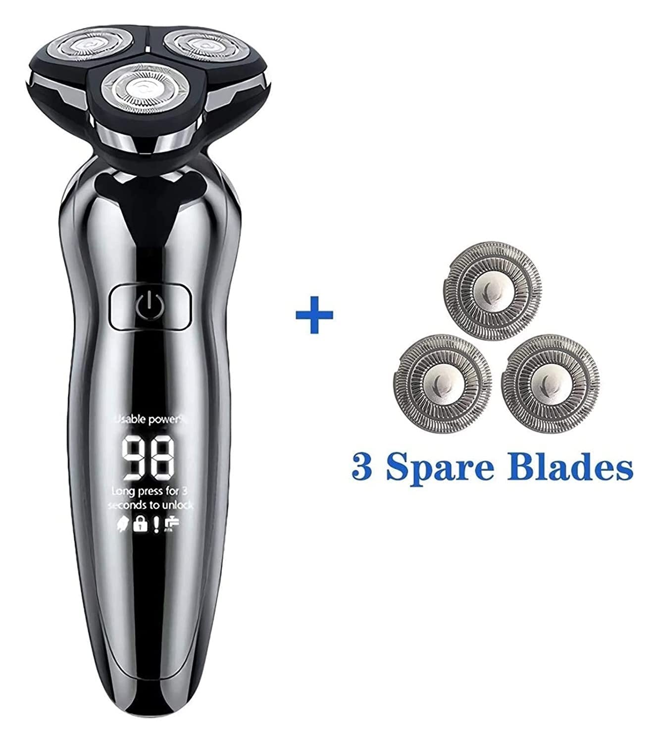 5D Rotary Electric Razor for Men - 3-in-1 Waterproof Shaver with Metal Body, IPX7 Wet/Dry Beard Trimmer - Perfect for Travel, Gym & Daily Grooming
