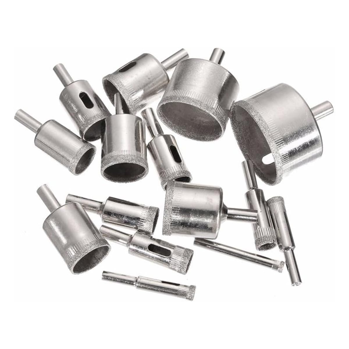 16 PCS Diamond Drill Bit Set for Glass, Ceramic Tile, Porcelain, Marble & Granite - 1/4