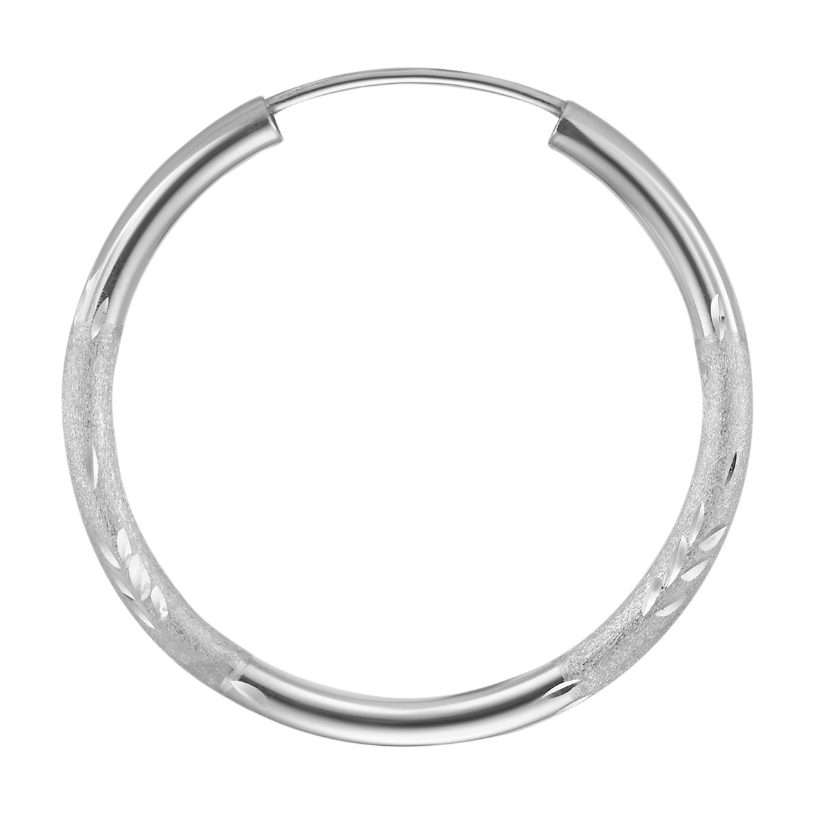 14K White Gold 2mm Thin Endless Hoop Earrings - 8 Size Options for Women | Perfect for Everyday Wear, Date Night & Special Occasions