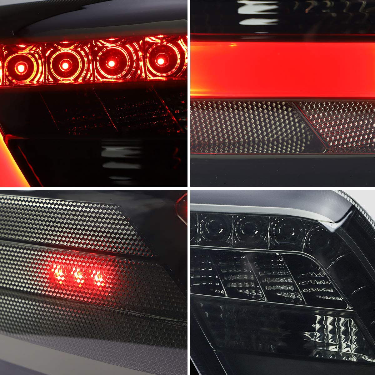 VLAND LED Smoked Tail Lights for Toyota Camry Sedan 2006-2011 (Excludes Hybrid, LE, SE & Factory LED Models) - YAB-KMR-0192 | Enhanced Style & Night Visibility for Custom Car Upgrades