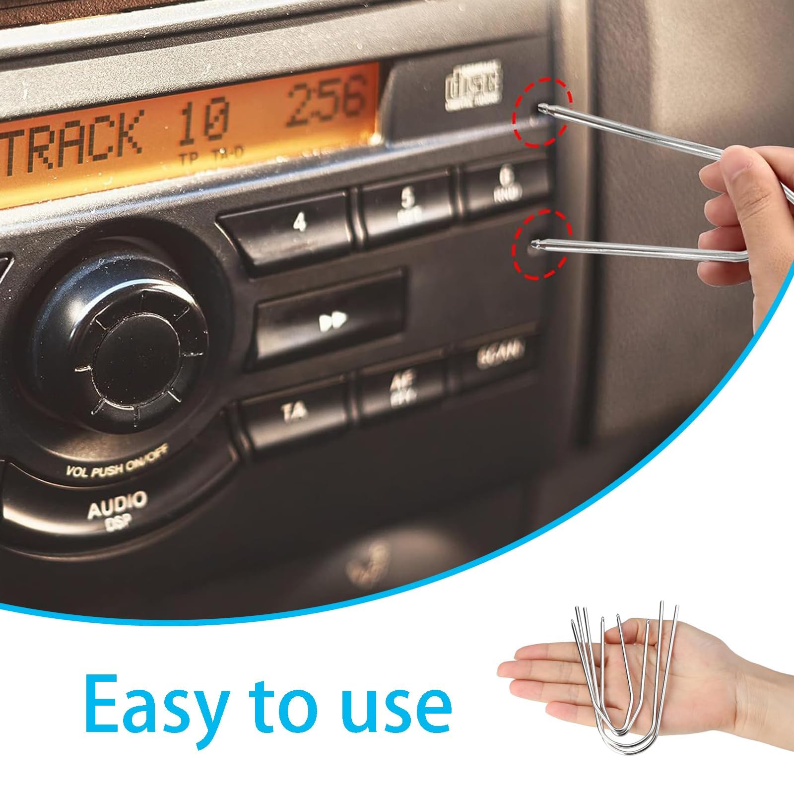 6-Piece Car Radio Removal Tool Kit - U & V Shape Keys for Stereo, DVD, Audio System Installation & Removal - Perfect for DIY Car Repairs & Upgrades
