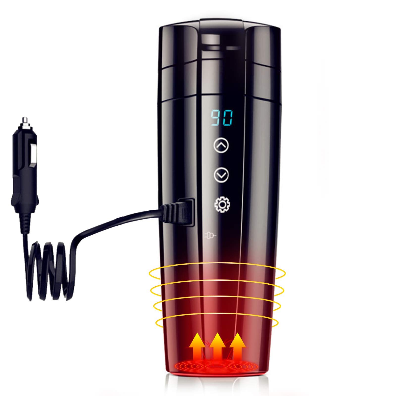 25℃-90℃ Adjustable Temperature Heated Bottle Warmer for Car - 350ML Smart Travel Mug with Leakproof Design - Perfect for Coffee, Breast Milk, Tea & On-The-Go Use - Ideal for Commuting, Road Trips & Office Breaks
