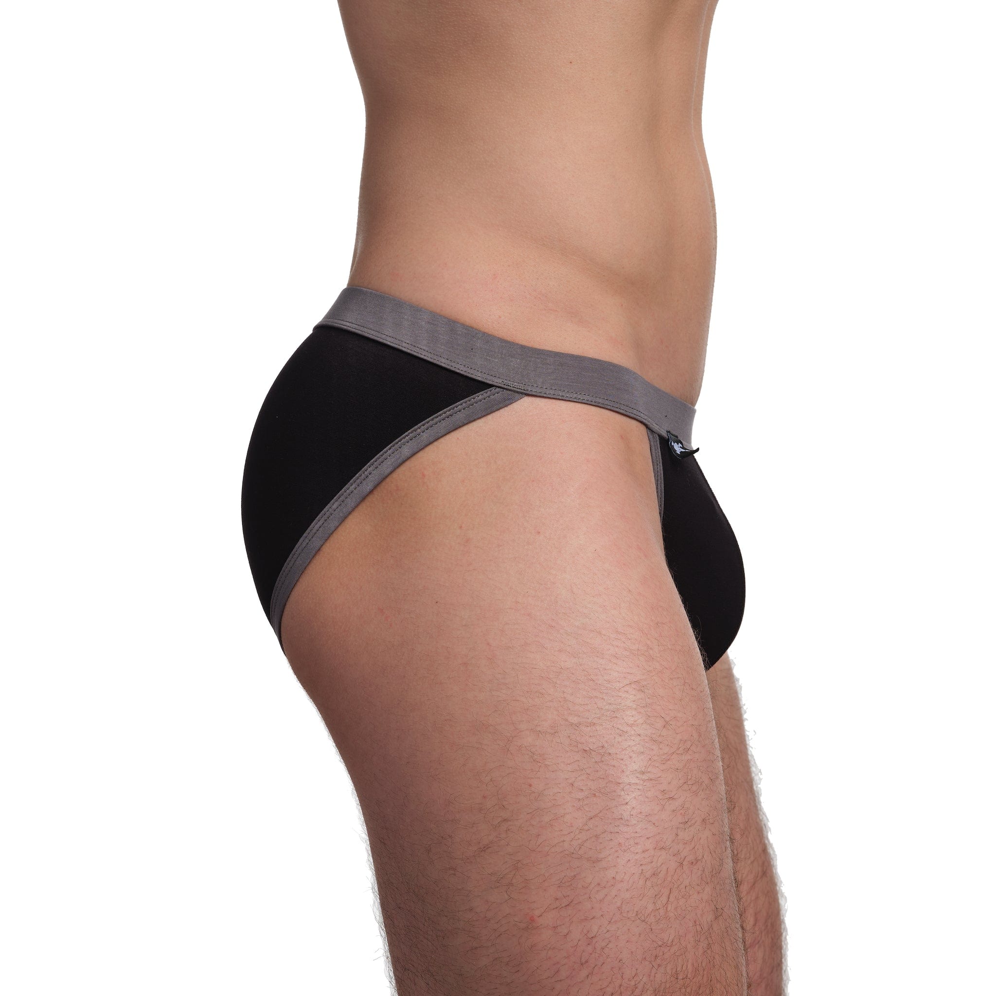 Just The Bones Cloud Sport Brief Black - Ultra Soft Breathable Men's Underwear for Running, Gym & Everyday Comfort