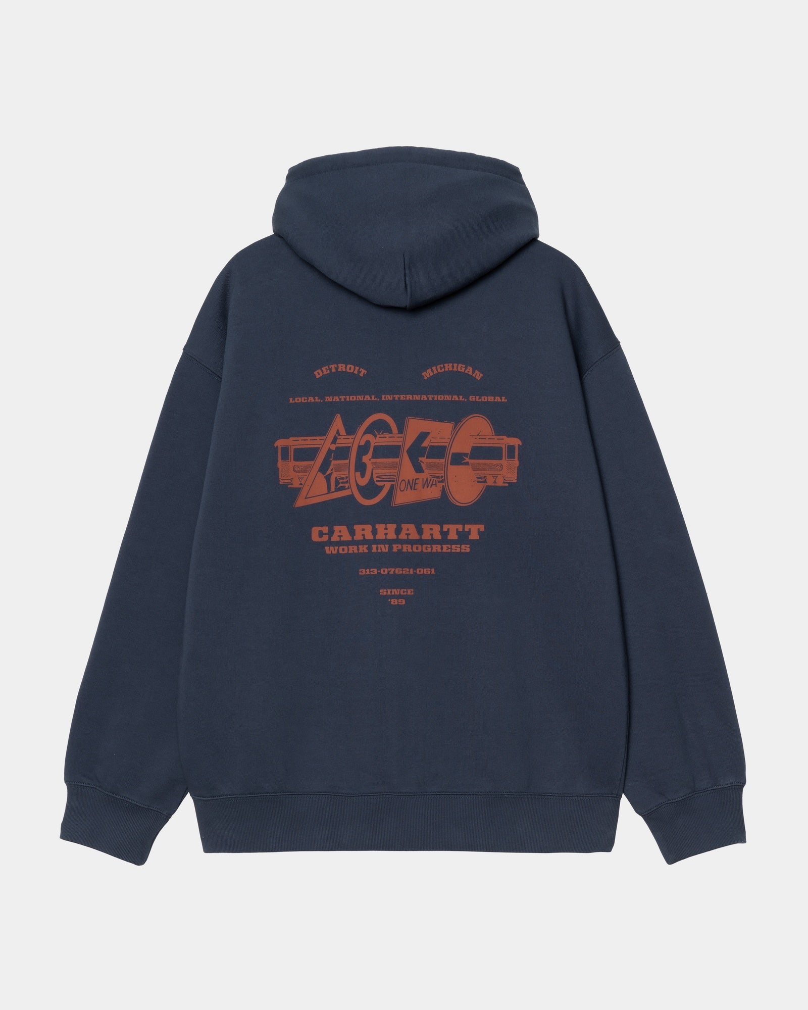 Stylish Hooded Runaway Sweatshirt Jacket for Men & Women | Distressed Stone Washed Blue/Vermillion Color | Perfect for Casual Wear, Street Fashion & Outdoor Activities