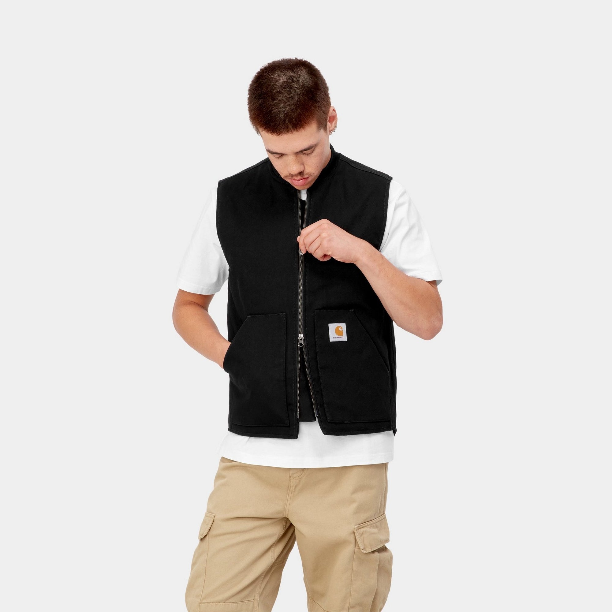 Men's Winter Vest for Outdoor Activities - Black Warm Fleece Lined Jacket for Hiking, Camping & Cold Weather