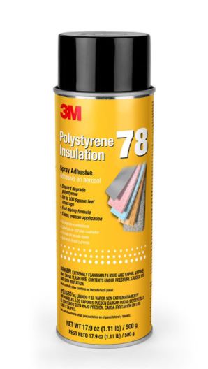 3M 78 Spray Adhesive for Polystyrene Insulation - High Strength, Fast Drying Aerosol Glue for Foam Board, Home Insulation Projects & DIY Crafts