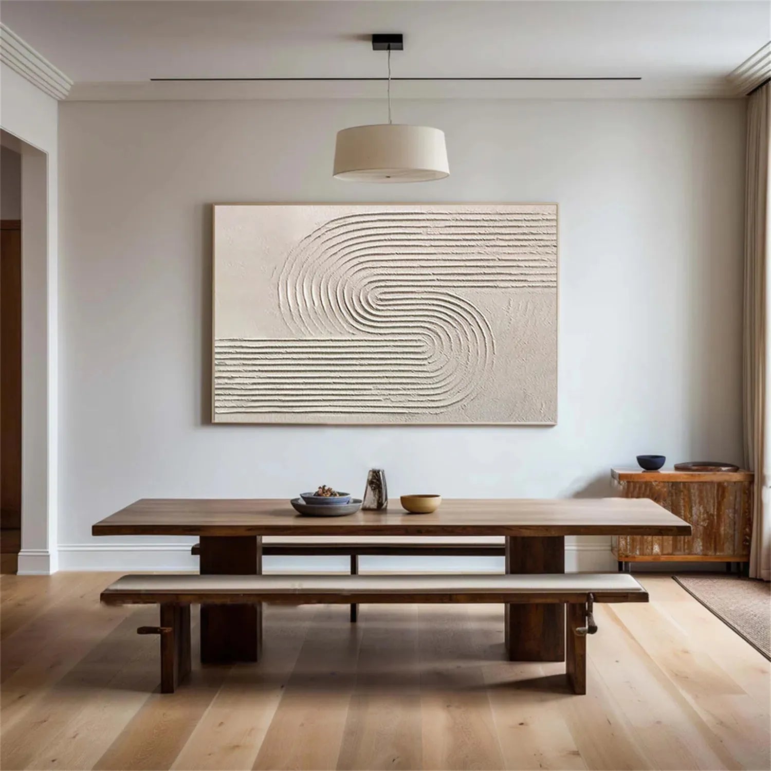 Abstract Beige & Brown Wall Art Canvas Print #BB100 - Modern Home Decor for Living Room, Bedroom & Office