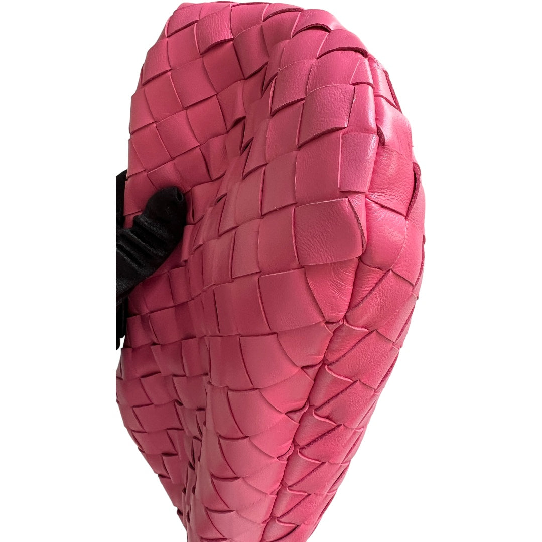 Bottega Veneta Hot Pink Intrecciato Mini Jodie Crossbody Bag - Luxury Leather Shoulder Purse for Women, Perfect for Parties, Dates & Everyday Use