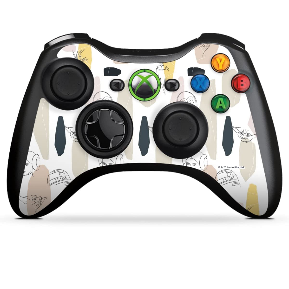 Xbox 360 Controller Skin Sticker - Star Wars Yoda & R2D2 Design - Protective Vinyl Decal for Gaming Console - Perfect for Xbox 360 Controller Customization & Protection