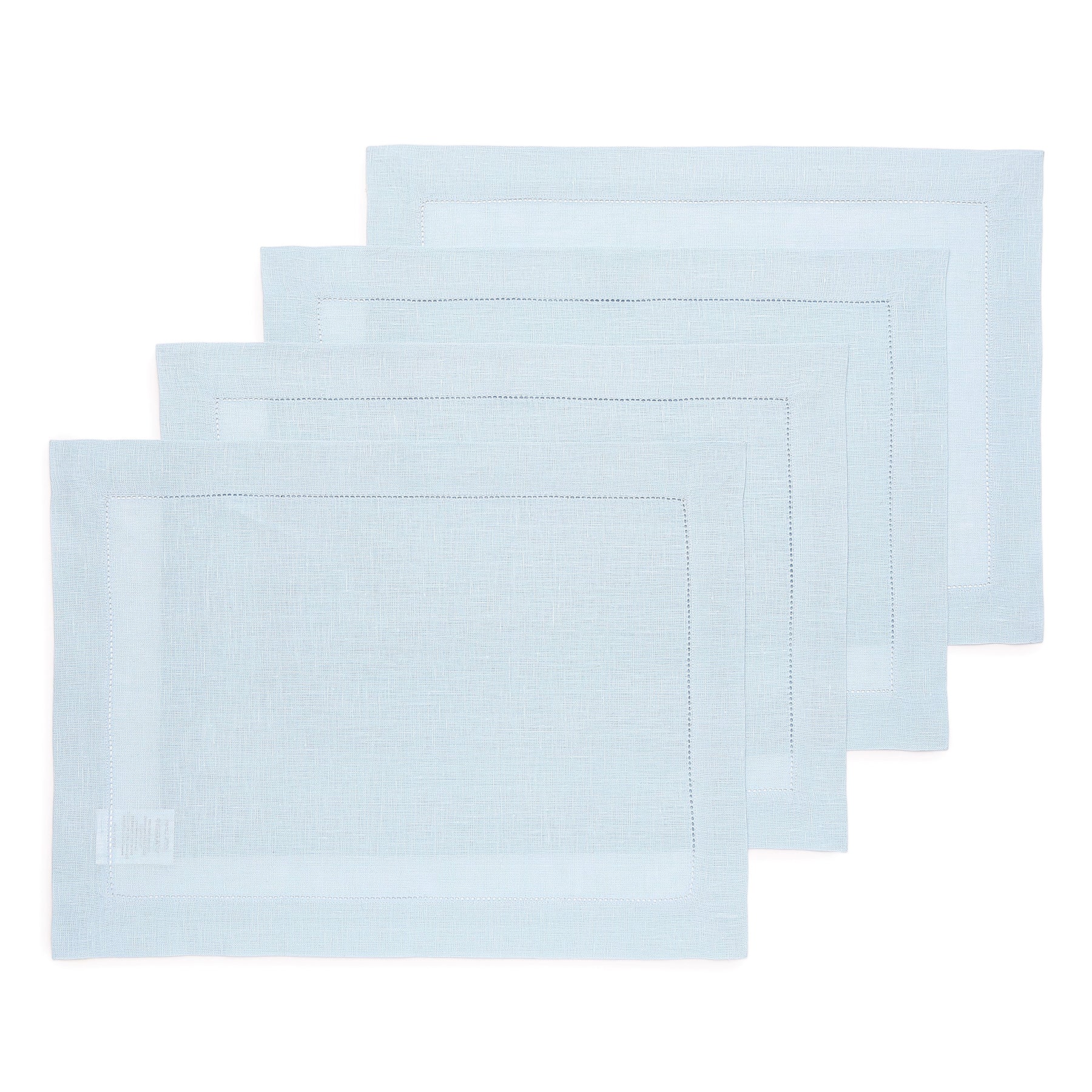 Elegant Classic Hemstitch Placemats Set of 4 - Premium Linen Table Mats for Dining Room Decor - Perfect for Thanksgiving, Christmas Dinner & Formal Entertaining
