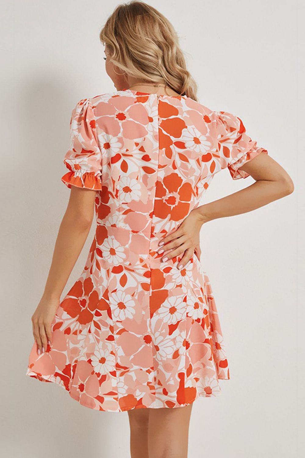 Floral Flounce Sleeve Summer Dress - Women's Boho Maxi Dress with Ruffles for Beach, Vacation & Outdoor Parties