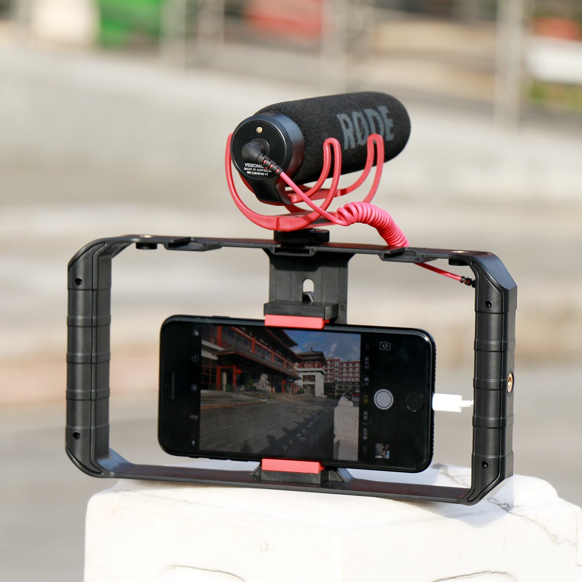 Ulanzi U Rig Pro Smartphone Video Stabilizer with Triple Cold Shoe Mount - Compatible with iPhone 16/15/14/13/12/11 Pro Max/XS/X/8 Plus, OnePlus 7 Pro, Samsung & Google Pixel - Perfect for Vlogging, Live Streaming & Content Creation