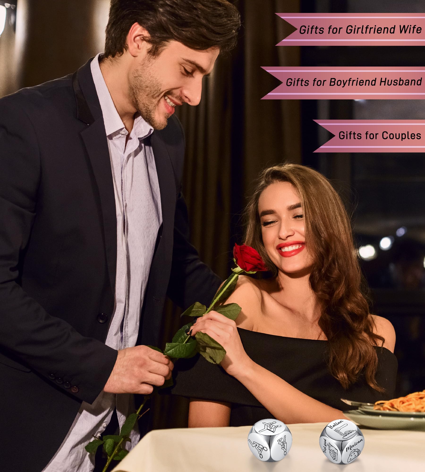 Valentine's Day Gifts for Him - Romantic Dice Game for Couples, Funny Date Night Ideas, Unique Anniversary & Christmas Presents for Boyfriend/Husband - Perfect for Birthdays, Stocking Stuffers & Romantic Evenings