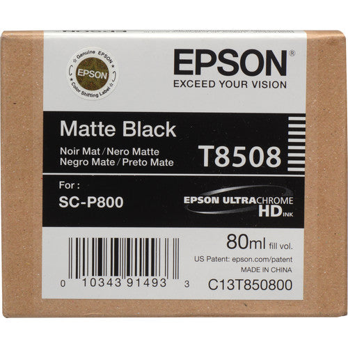 Epson T850800 UltraChrome HD Matte Black Ink Cartridge (80 ml) - High-Quality Printer Ink for Professional Photo Printing, Art Reproduction & Graphic Design Projects