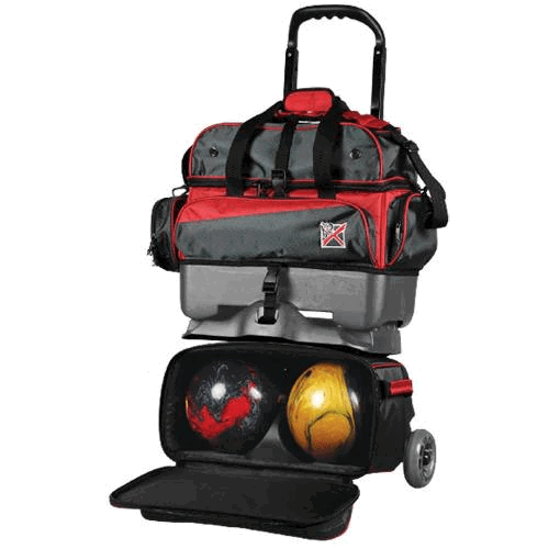 KR Strikeforce Konvoy 4 Ball Roller Bowling Bag - Heavy Duty Bowling Ball Carrier with Wheels for League Play & Tournament Travel