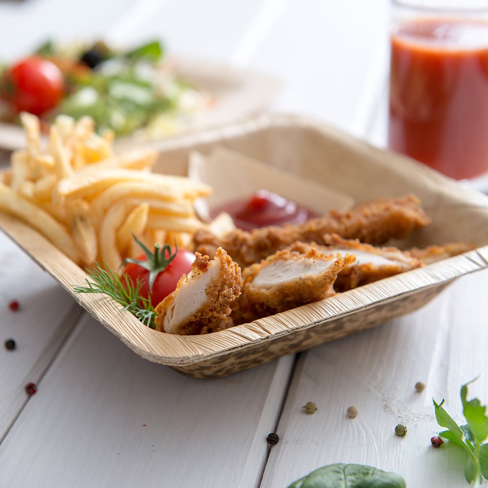 7 Inch x 1.5 Inch Eco-Friendly Bamboo Leaf Plates - 50 Pack Compostable Disposable Dinnerware | Heavy Duty Natural Bamboo Plates for Salads, Parties, Catering & Restaurants | Perfect for Outdoor Events, Picnics & Sustainable Dining